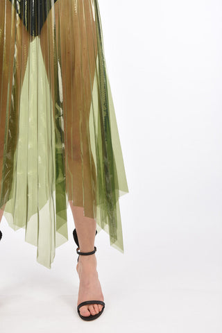 Pvc Accordion Skirt with Side Zip Closure 