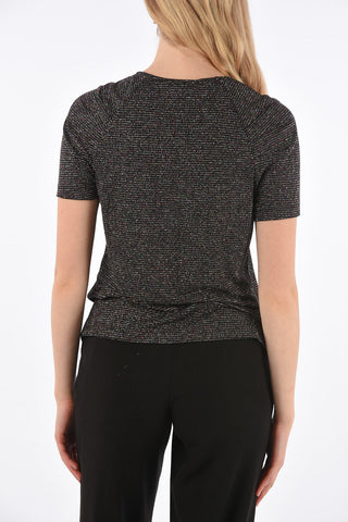 T-Shirt Girocollo con Glitter