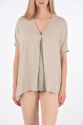 Asymmetrical Blouse with Jewel Detail