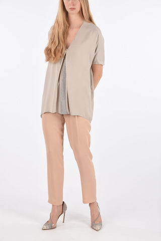 Asymmetrical Blouse with Jewel Detail
