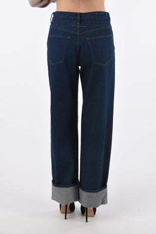 MM6 high-rise waist wide jeans