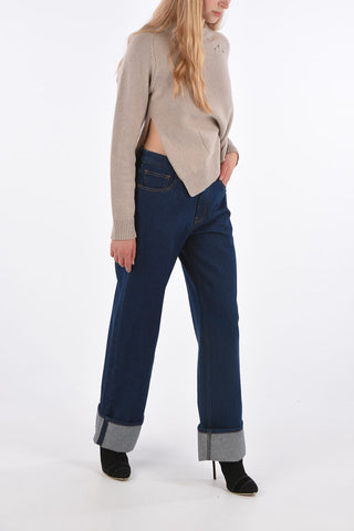 MM6 high-rise waist wide jeans