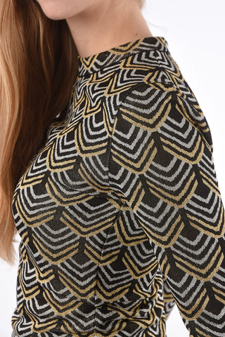 Maglia Girocollo con Geometria in Lurex 