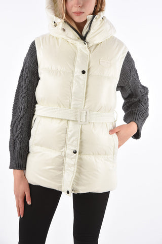 Sleeveless ZOSMA Down Jacket with Belt