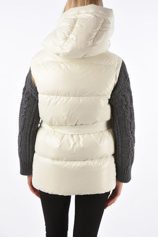 Sleeveless ZOSMA Down Jacket with Belt