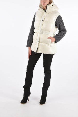 Sleeveless ZOSMA Down Jacket with Belt