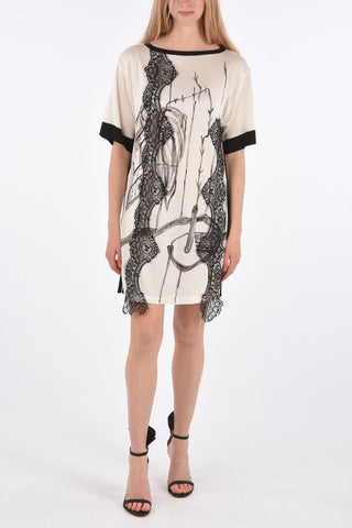 Short Sleeve Tunic with Lace Applications