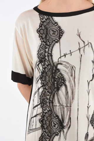 Short Sleeve Tunic with Lace Applications
