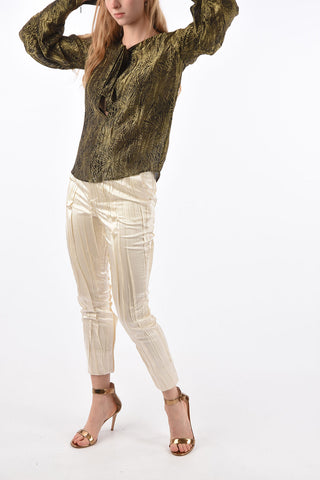 Silk Pleated Pants