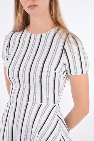 Striped Clos a-line Dress with zip back closure