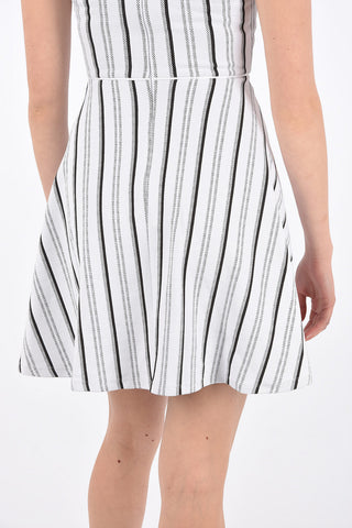 Striped Clos a-line Dress with zip back closure