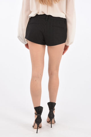 Hidden Closure Pinstriped Hot Pants