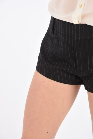 Hidden Closure Pinstriped Hot Pants