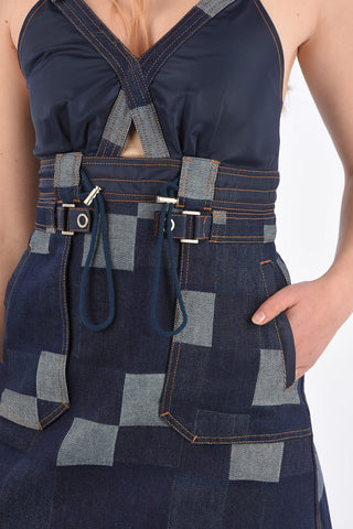 V-Neck Denim Mini Dress