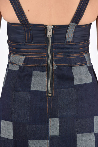 V-Neck Denim Mini Dress