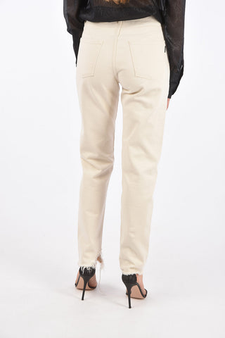 Frayed Hem Slim Fit Jeans