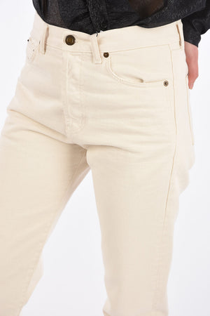 Frayed Hem Slim Fit Jeans