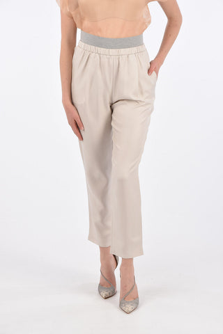 Silk Single Pleat BEVAGNA Pants with Jetted Pockets