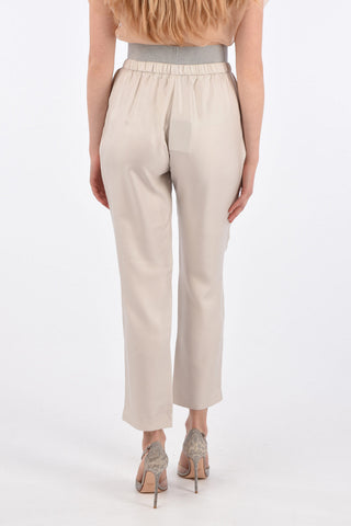 Silk Single Pleat BEVAGNA Pants with Jetted Pockets