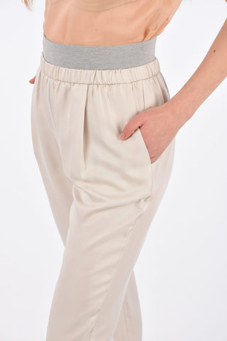Silk Single Pleat BEVAGNA Pants with Jetted Pockets