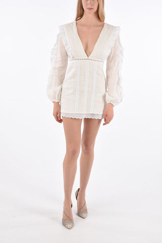 Long Sleeve Mini Dress with Embroidery