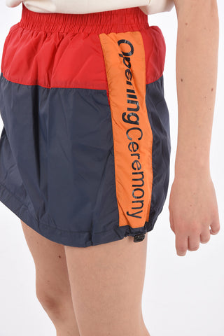 drawstring waist mini skirt