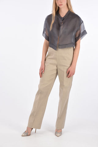 Stright Fit Pants with Jewel Side Band