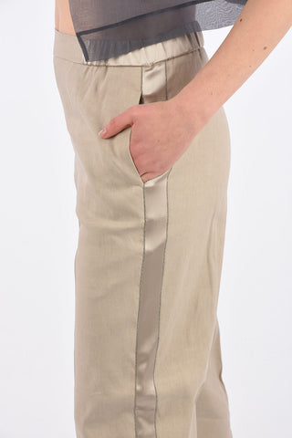 Stright Fit Pants with Jewel Side Band