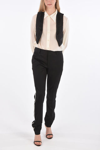 Jeacquard Fabric Cropped Fit Vest