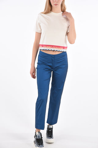 Mid-rise waist cigarette fit pants