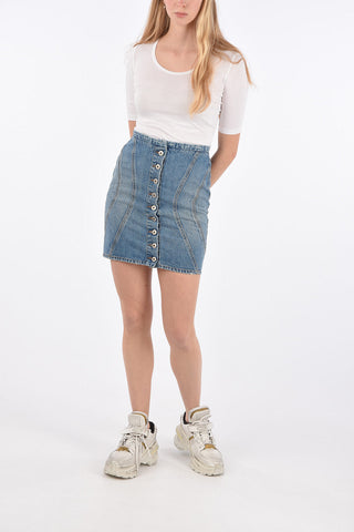 Denim Skirt with Buttons
