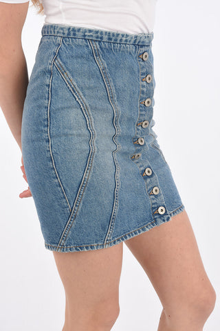 Denim Skirt with Buttons