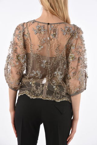 Embroidered Blouse with Petticoat