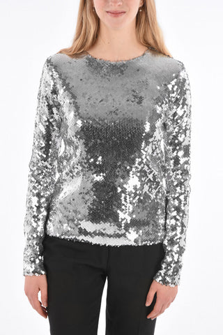 Top BETTIE in Pailettes a Maniche Lunghe