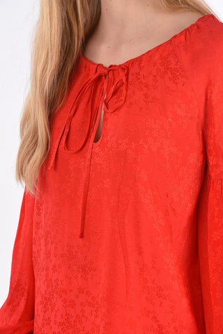 Blusa Floreale Oversize con Maniche Long Lantern 
