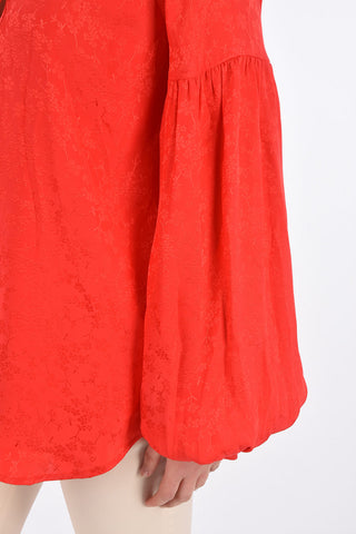Blusa Floreale Oversize con Maniche Long Lantern 