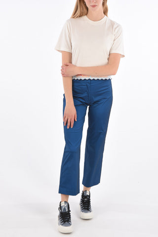 T-Shirt Girocollo con Ricamo Logo