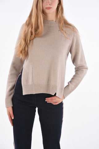 MM4 Distressed crew-neck sweater