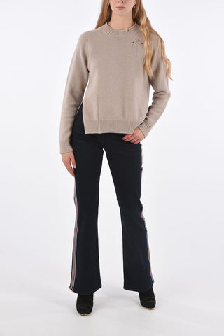 MM4 Distressed crew-neck sweater