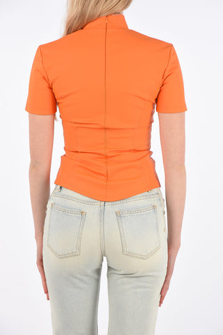 Coated ACTIVE ZIPPED T-shirt