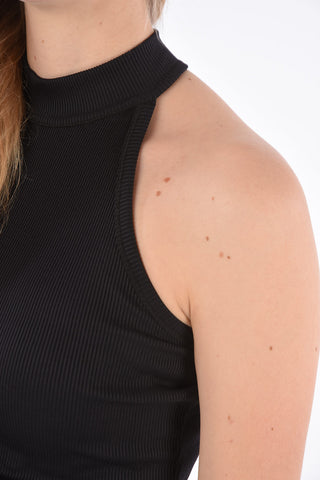 back-zip fastening sleeveless top