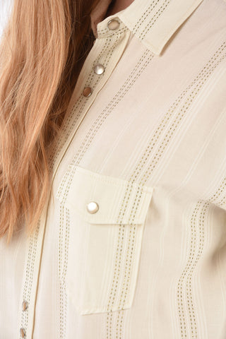 Camicia Western con Ricami in Lurex