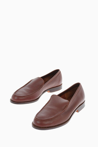 tumbled leather boat deck shoes