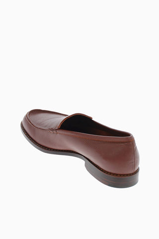 tumbled leather boat deck shoes