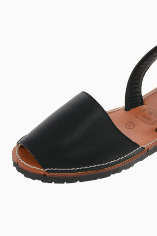 leather Peep Toe Sandals