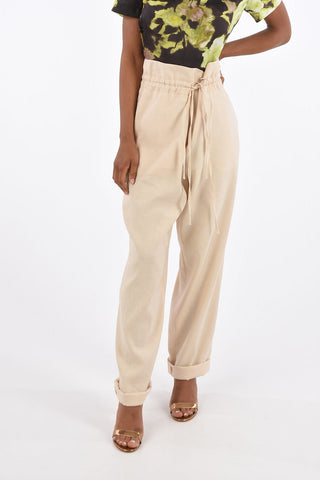 Pantaloni Dritti con Doppia Coulisse