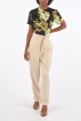 Pantaloni Dritti con Doppia Coulisse