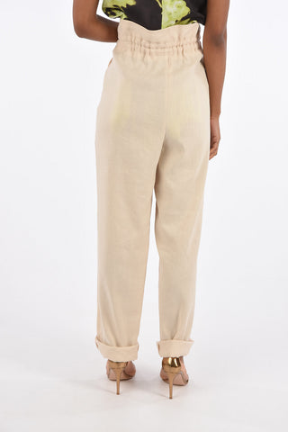 Pantaloni Dritti con Doppia Coulisse