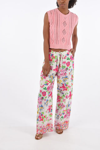 Sleeveless Sweater with Jewel Applications