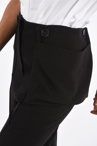 Pantaloni a Vita Alta Con Maxi Tasca a Toppa